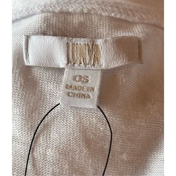 LUNYA Linen Blend Open Front Cardigan in White NWT One Size - Picture 3 of 6